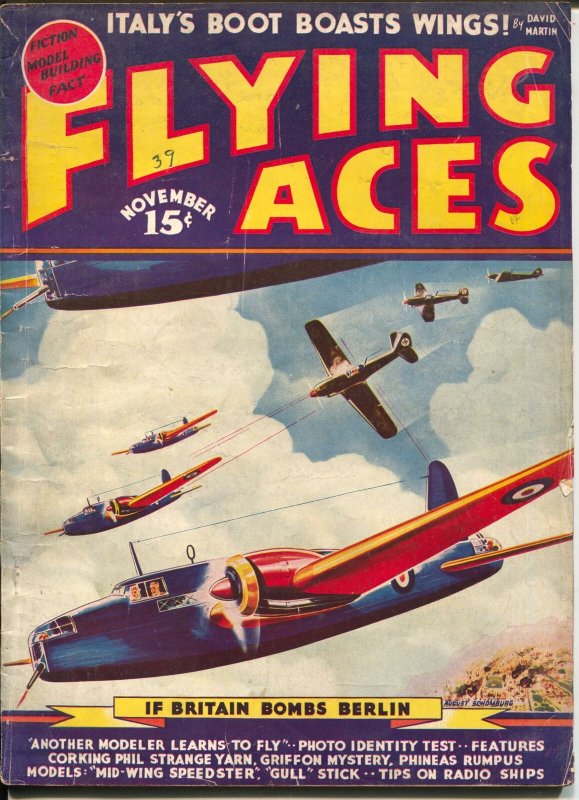 Flying Aces 101/1939-August Schomburg-Philip Strange-McWilliams-VG