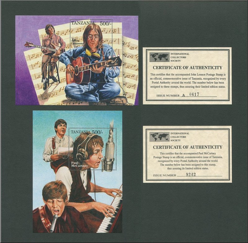 The Beatles Lennon/McCartney Commemorative Stamp Sheet  1995