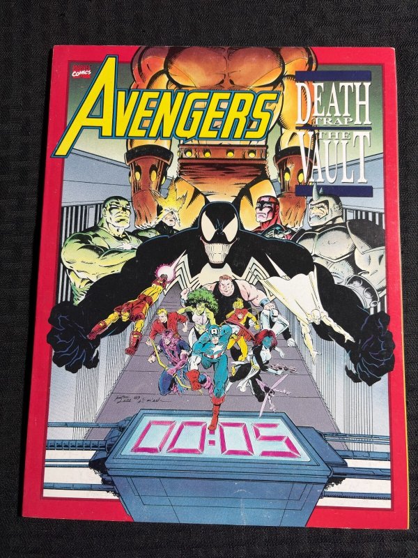 1991 AVENGERS Death Trap The Vault SC FVF 7.0 1st SIGNED by Danny Fingeroth