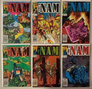 Nam lot #1-6 Newsstand Marvel 6 different books (6.0 FN) (1986 to 1987)