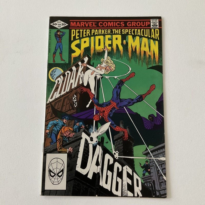 Spectacular Spider-Man 64 Very Fine Vf 8.0 First Cloak And Dagger Marvel 82