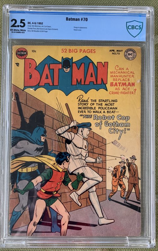 Batman #70 (1952) CBCS 2.5 -- Penguin app; Win Mortimer robot cover