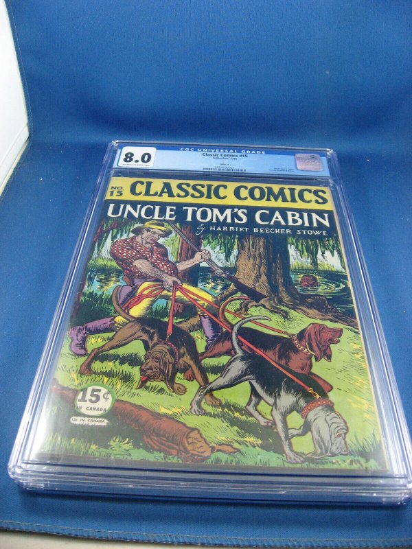 CLASSIC COMICS 15 HRN 21 CGC 8.0 UNCLE TOMS CABIN NASSAU BULLETIN EDITION  1944