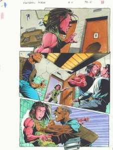 Fantastic Force #6 p.8 Color Guide Art - Devlor Action - 1995 by John Kalisz