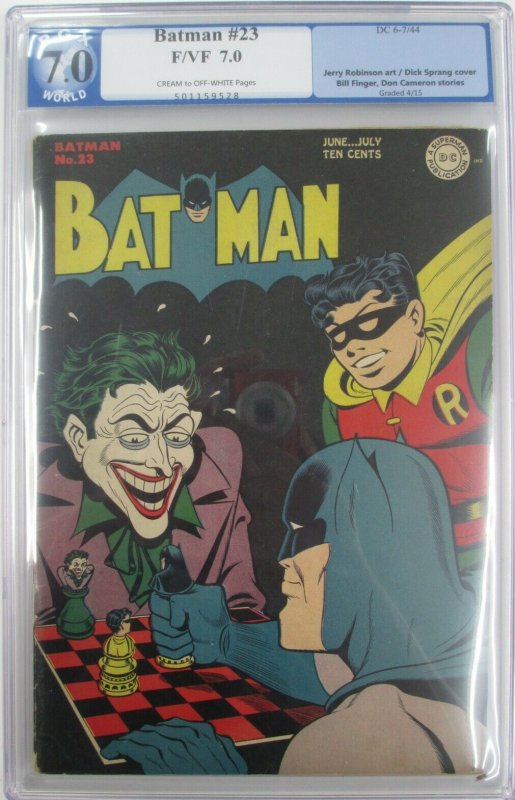 Batman #23~1944 DC~PGX 7.0 (FN/VF)~The Upside Down Crimes