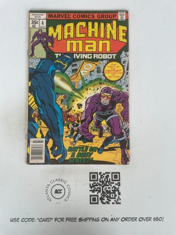 Machine Man # 4 FN Marvel Comic Book Jack Kirby Living Robot 1978 Sci-Fi 1 J219