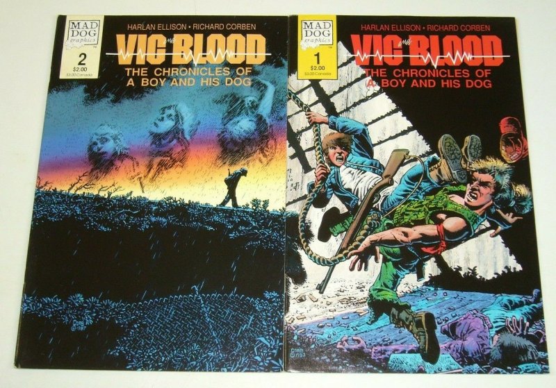 Vic and Blood #1-2 FN/VF complete series - richard corben - harlan ellison set