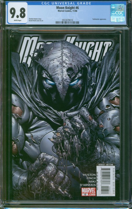 Moon Knight #6 David Finch Cover Marvel Comics 2006 CGC 9.8 