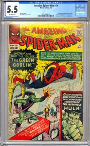 The Amazing Spider-Man #14 (1964) CGC Graded 5.5 - First Green Goblin!