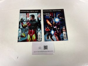 2 Invincible Iron Man Marvel Comics books #13 14 Bendis 42 RC12