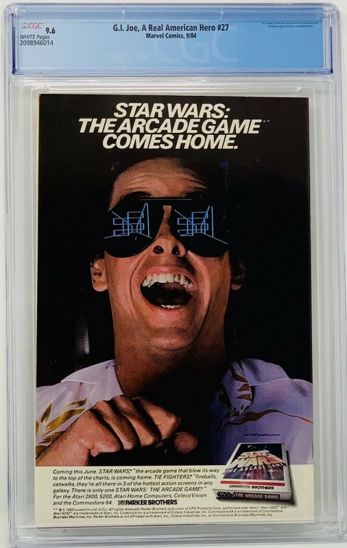 G.I. Joe, A Real American Hero #27 CGC 9.6 Marvel 1984. Snake Eye