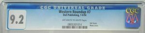 WESTERN ROUNDUP #7 ~ 1954 Dell ~ CGC 9.2 NM- ~ Dell Giant Photo Cover