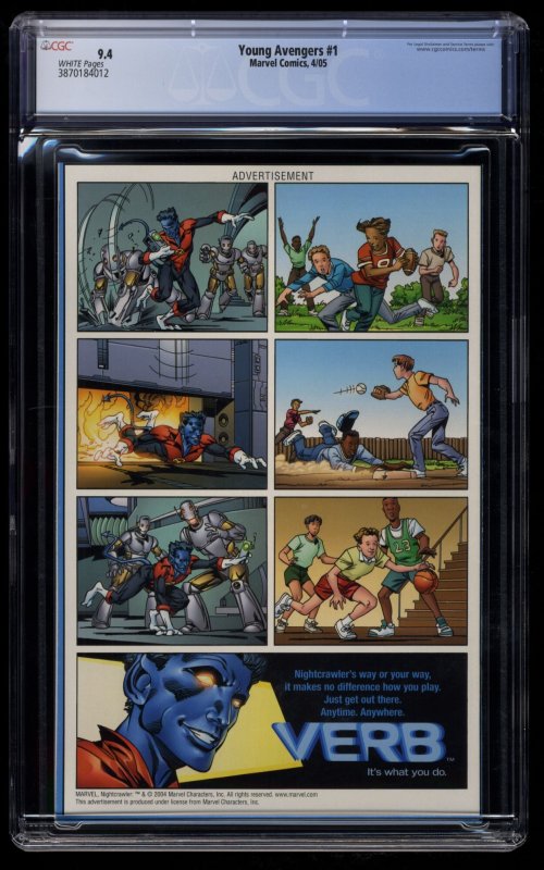 Young Avengers #1 CGC NM 9.4 White Pages 1st Kate Bishop!