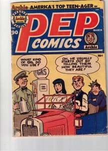 Pep Comics #90 (1952) Affordable-Grade! Jalopy GassUp! Archie, Jughead, Veronica