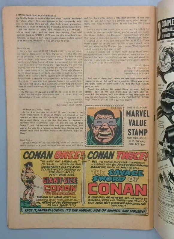 Amazing Spider-Man #136, VG 1st Green Goblin II Marvel, 1974 SN1