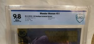 Wonder Woman #51 - CBCS 9.8 - DC Boutique Edition  - Artgerm Gold Foil Variant!