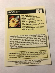 ROGUE #41 card : 1990 Marvel Universe Series 1, NM/M, X-Men