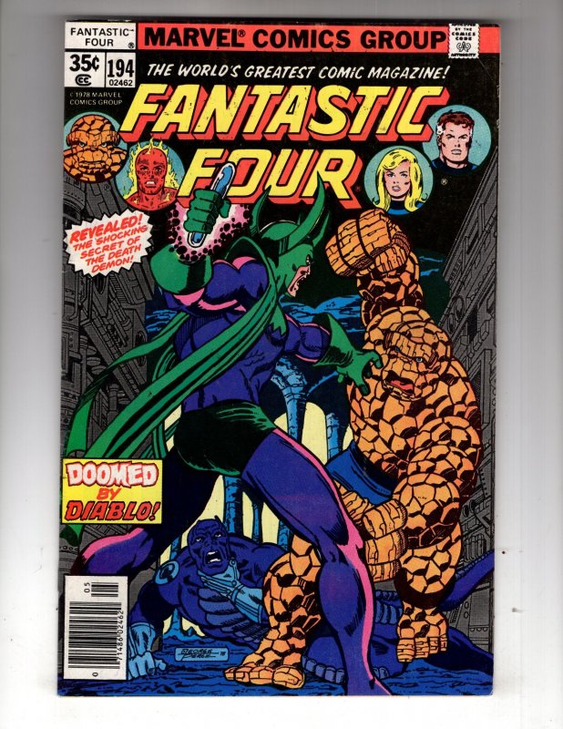 Fantastic Four #194 (1978) DIABLO Appearance ~ Bronze MARVEL / ID#22