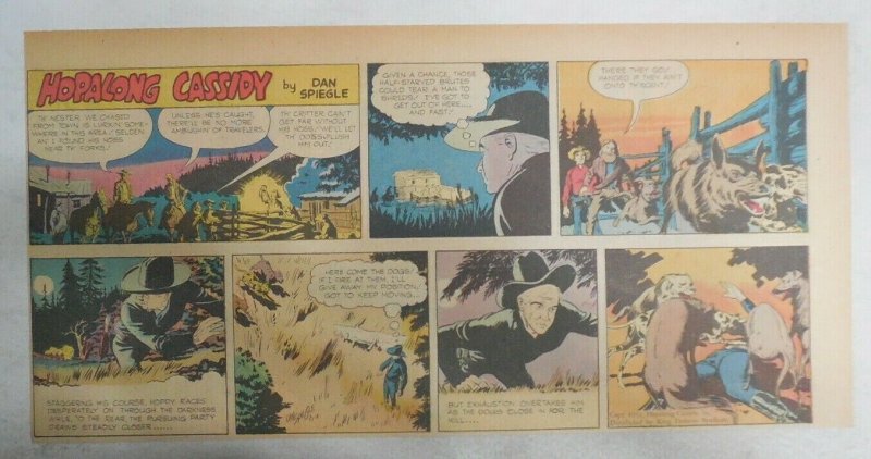 Hopalong Cassidy Sunday Page by Dan Spiegle from 6/1/1952 Size 7.5 x 15 inches