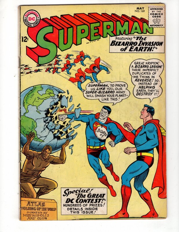 Superman #169 (1964) THE BIZARRO INVASION OF EARTH! / ID#149