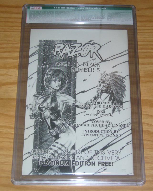 Razor #4 CGC 9.8 tim vigil platinum variant signed by everette hartsoe w/poster