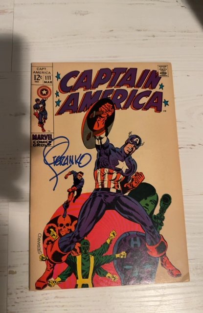 Captain America #111 (1969)Signed by steranko/Steranko Art some browning