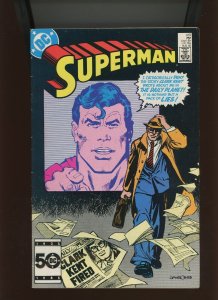 (1985) Superman #410: COPPER AGE! CLARK KENT--FIRED! (6.0/6.5)