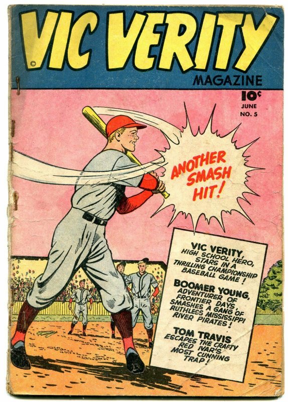Vic Verity #5 1946- CC Beck- Baseball cover- Tim Travis & Tiny People G-