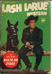 Lash LaRue Western #4 1950-Fawcett-B-Western film star-photo covers-VG-