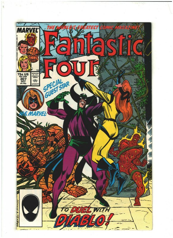 Fantastic Four #307 VF+ 8.5 Marvel Comics 1987 vs. Diablo, Ms. Marvel app.