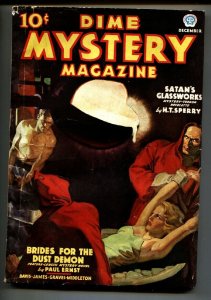 DIME MYSTERY- 12/1936-POPULAR PUB.-PULP-BOUND BABE-WEIRD MENACE vg/fn 
