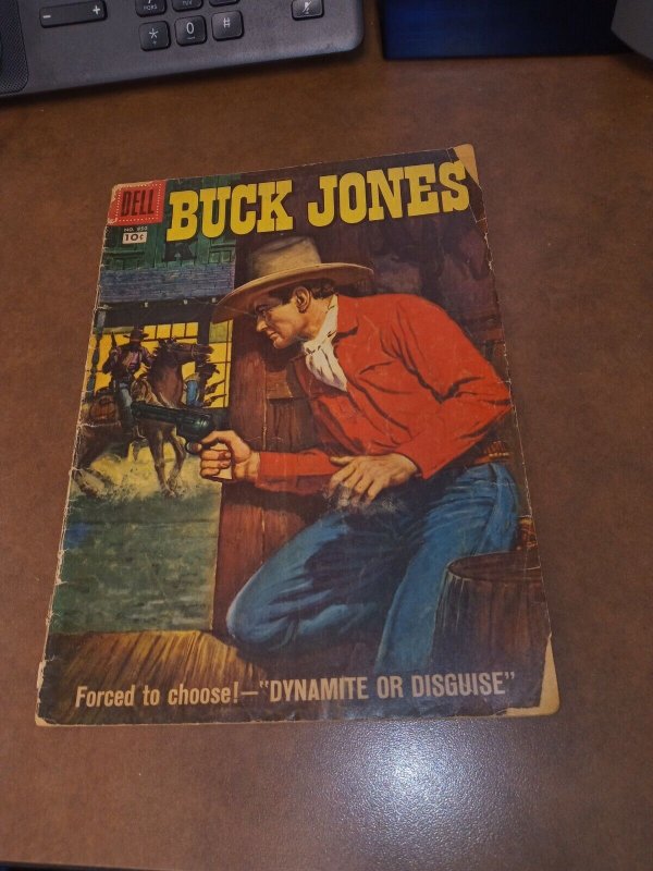 Buck Jones Four Color Comics #850 dell 1957 silver age painted cover western key