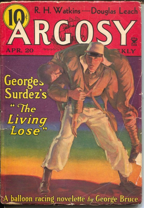 Argosy 4/20/1935-Munsey-Foreign Legion cover & story-pulp adventure-G