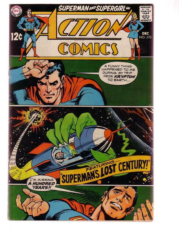 ACTION COMICS #370 1968-SUPERMAN-ROCKET COVER-ORIGIN VG/FN