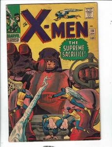 (Uncanny) X-Men # 16 FN- Marvel Comic Book Beast Angel Cyclops Professor X FH1