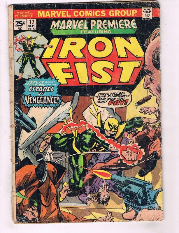 Marvel Premiere # 17 VG Ft. Iron Fist Comic Book Netflix Daredevil Power Man J77