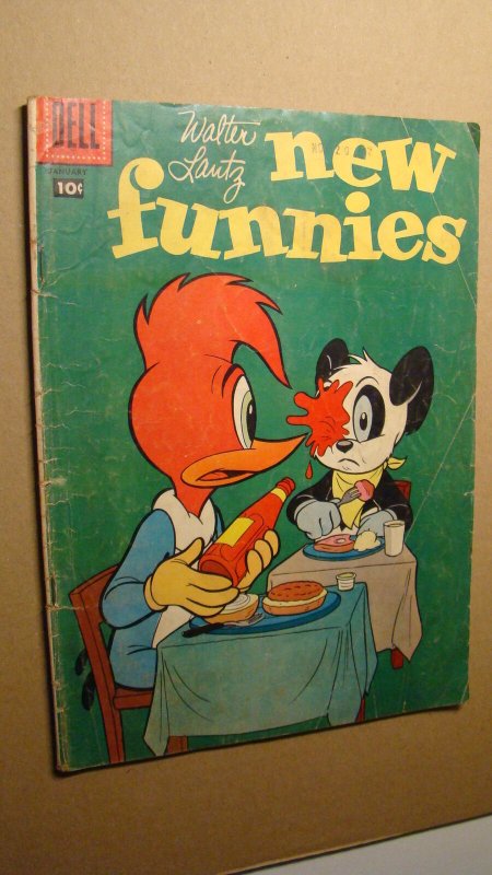 NEW FUNNIES 251 WOODY WOODPECKER DELL COMICS 1958 WALTER LANTZ 