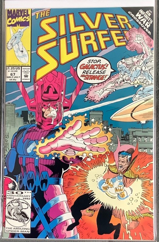 Silver Surfer #67 Direct Edition (1992, Marvel) Infinity War Crossover. NM+