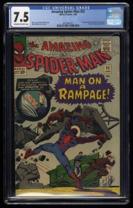 Amazing Spider-Man #32 CGC VF- 7.5 Off White to White Stan Lee and Steve Ditko!