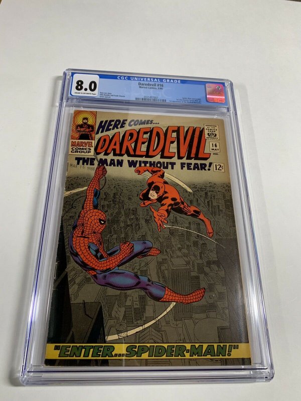 Daredevil 16 Cgc 8.0 Spider-man Crossover John Romita Marvel Silver Age