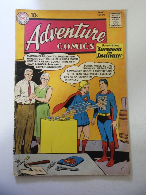 Adventure Comics #278 (1960) VG- Condition moisture stains, 1 spine split