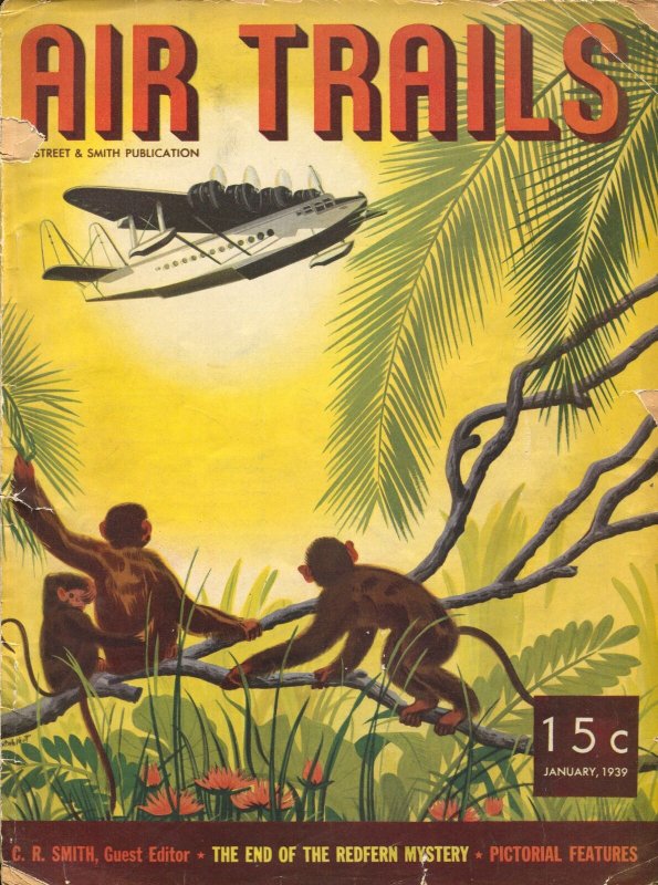 Air Trails 1/1939-Monkey cover-Bill Barnes-hero pulp-FR
