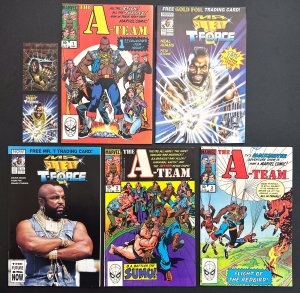 A-Team #1-3 (1984) & Mr. T #1,#8 - VF/NM  w/ Cards - Neal Adams Art - [Rare LOT]