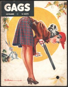 MAG: Gags #11 1942-Triangle-Cartoon & Joke magazine-Pin-up girl with Bugs Bun...