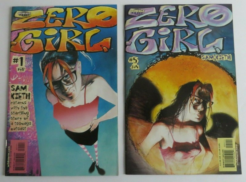 Zero Girl #1 2 3 4 5 Complete Set High Grade VF/NM Homage Comics Sam Kieth