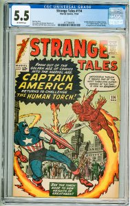 Strange Tales #114 (1963) CGC 5.5! OW Pages!