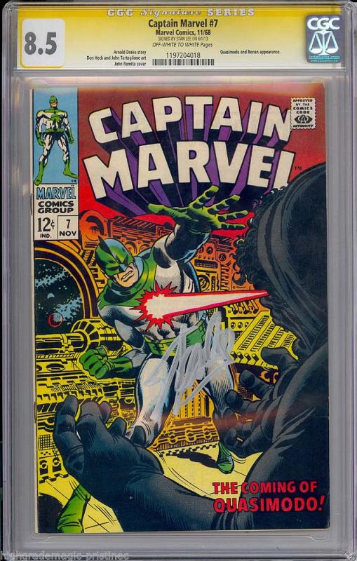 Captain Marvel #7 (Marvel, 1968) - Stan Lee Signed