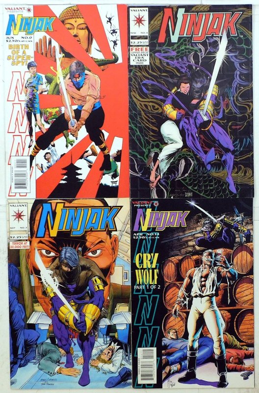Ninjak Lot of 4 #0, 4, 7, 14 (1995) Valiant Comics 1st Print Comic Books