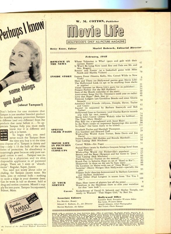 Movie Life-Shirley Temple-Jane Powell-Barbara Stanwyck-Feb-1948