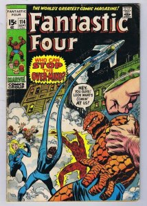 Fantastic Four #114 ORIGINAL Vintage 1971 Marvel Comics Over-Mind